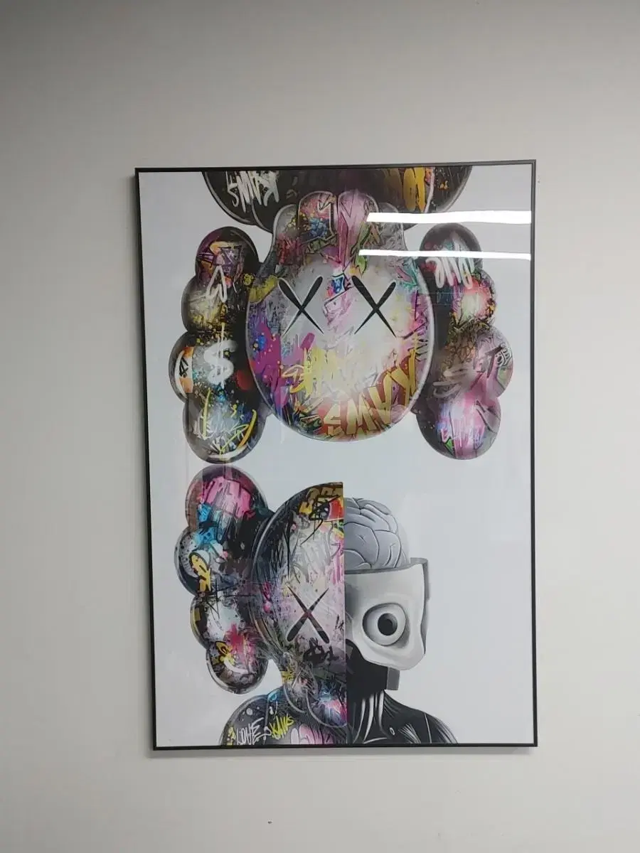 카우스 kaws 명품 피규어 대형 그림 액자 팝아트 인테리어소품 그림액자